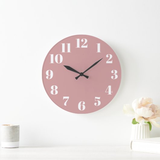 Stoffige Roze Trendy Nummers Grote Klok (Huis)