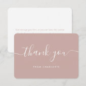 Stoffige Roze Trouw Bruidsfeest Verjaardag Bedankkaart (Voorkant / Achterkant)