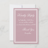 Stoffige Roze Trouw Mooie Witte Script WS RSVP Kaartje (Voorkant)