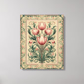 Stoffige Roze Tulp Middeleeuwse Smaragd Sieraad Canvas Afdruk (Voorkant)