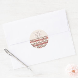 Stoffige Roze Vintage Bloem Meisje Baby Ronde Sticker