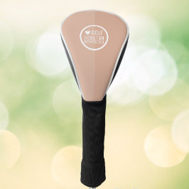 Stoffige Roze Vrouwelijke Roze Moderne Monogram Golfheadcover