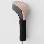 Stoffige Roze Vrouwelijke Roze Moderne Monogram Golfheadcover (Schuin)