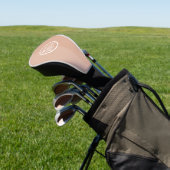 Stoffige Roze Vrouwelijke Roze Moderne Monogram Golfheadcover (Insitu)
