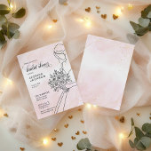 Stoffige Roze Waterverf met Bruid Kaart