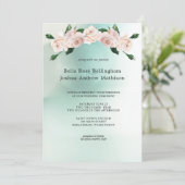 Stoffige Roze Waterverf Roos Bloesems Kaart (Staand voorkant)