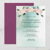 Stoffige Roze Waterverf Roos Bloesems Kaart (Voorkant / Achterkant)