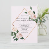 Stoffige Roze Waterverf Roos Bloesems Kaart (Staand voorkant)