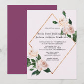 Stoffige Roze Waterverf Roos Bloesems Kaart (Voorkant / Achterkant)