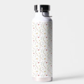 Stoffige Roze Waterverf Wilde Bloem Waterfles (Links)