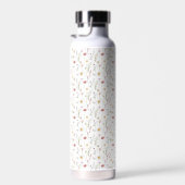 Stoffige Roze Waterverf Wilde Bloem Waterfles (Rechts)