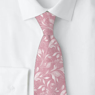 Stoffige Roze Weelderige Botanische Stropdas