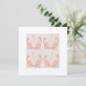 Stoffige Roze Wenskaart. Kaart (Staand voorkant)