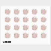 Stoffige Roze Wilde Bloem Vlinder Meisje Baby Show Ronde Sticker (Vel)