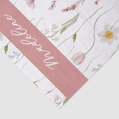 Stoffige roze wilde bloem watercolor monogram tissuepapier (Detail)