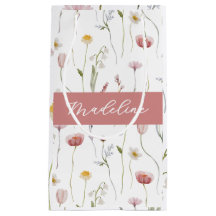 Stoffige Roze Wilde Bloem Waterverf Monogram