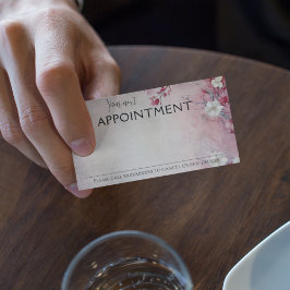 Stoffige roze wilde bloemen  afsprakenkaartje