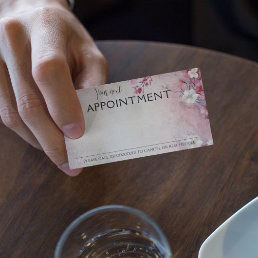 Stoffige roze wilde bloemen  afsprakenkaartje