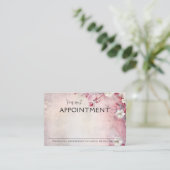 Stoffige roze wilde bloemen  afsprakenkaartje (Staand voorkant)