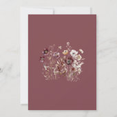 Stoffige Roze Wilde Bloemen Bruiloft Kaart (Achterkant)