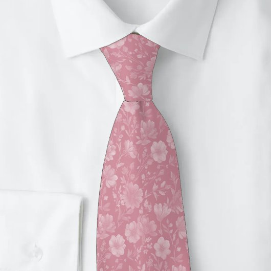 Stoffige Roze Wilde Bloemen Stropdas