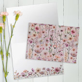 Stoffige Roze Wildflower Dankjewel Card – Boho Flo Bedankkaart