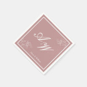 Stoffige Roze & Wit Aangepaste Bruiloft Servetten (Hoek)