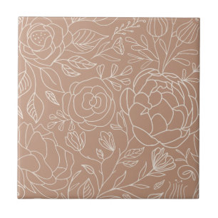 Stoffige Roze Witte Bloemen Naadloze Keuken Bad Tegeltje