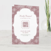 Stoffige Roze Witte Kant Coquette Strik QR Code Tr (Achterkant)