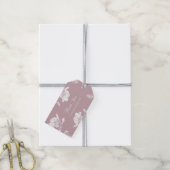 Stoffige Roze Witte Rozen Bloemstuk Bedankt Trouwf Cadeaulabel (Met Touw)