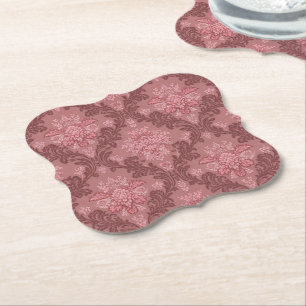 Stoffige Roze Zachte Roze Bourgondië Elegante Dama Kartonnen Onderzetters
