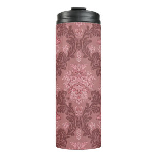 Stoffige Roze Zachte Roze Bourgondië Elegante Dama Thermosbeker