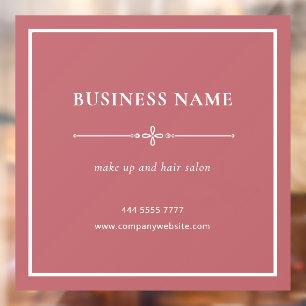 Stoffige Roze Zakelijke Salon Naam Witte Frame Raamsticker