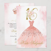 Stoffige roze zoete 16 uitnodiging (Voorkant / Achterkant)