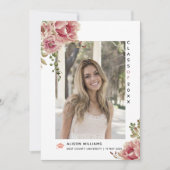 Stoffige rozen bloemen Klasse van 2025 afstuderen  Aankondiging (Voorkant)