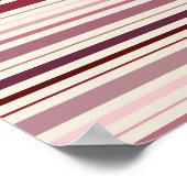 Stoffige Rozen strepen Poster (Hoek)