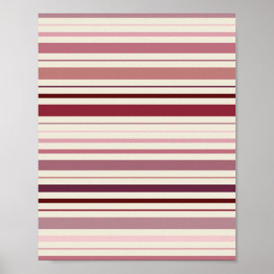 Stoffige Rozen strepen Poster