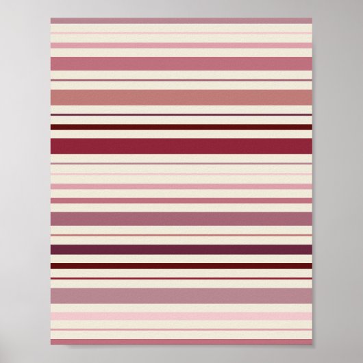 Stoffige Rozen strepen Poster (Voorkant)