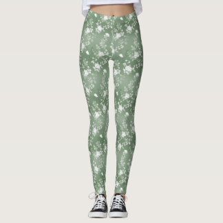 Stoffige Salie Bloemen Groene Bloem Greenery Patro Leggings
