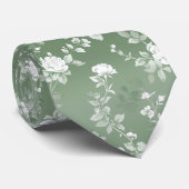 Stoffige Salie Bloemen Groene Bloem Greenery Patro Stropdas (Opgerold)