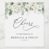 Stoffige salie groene bruiloft wijn fles label wijn etiket (Enkel label)