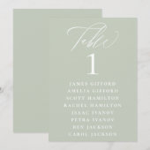 Stoffige salie kalligrafie zitplaats tafelnummer (Voorkant / Achterkant)