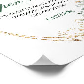 Stoffige Saliegroen Open Bar Tafel Sign Boho Poster (Hoek)