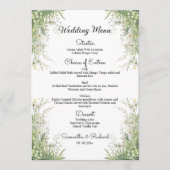 Stoffige Saliegroene Bloemen 5x7'' Trouwmenu Menu (Voorkant)