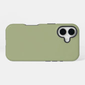 Stoffige saliegroene effen kleur iPhone 16 hoesje (Achterkant horizontaal)