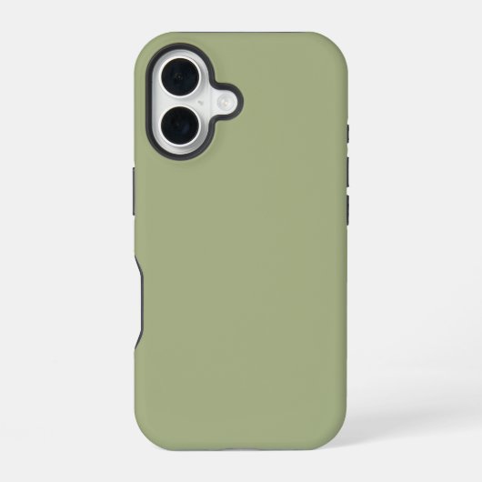 Stoffige saliegroene effen kleur iPhone 16 hoesje (Achterkant)