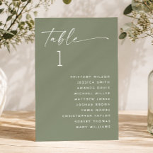 Stoffige saliegroene minimalistische trouwzaalstoe