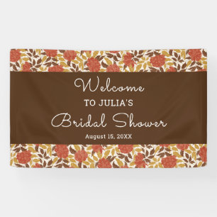 Stoffige Sinaas Pioen Bloemen Herfst Bruiloftsborr Spandoek