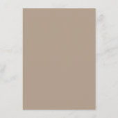Stoffige Taupe Bruiloft. Moderne Warme Nuchtere On Menu (Achterkant)