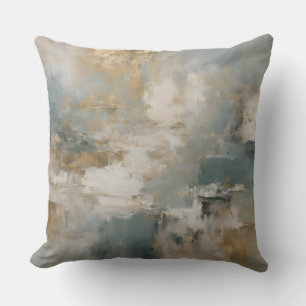 Stoffige Teal Blau Gouden Abstract Kussen